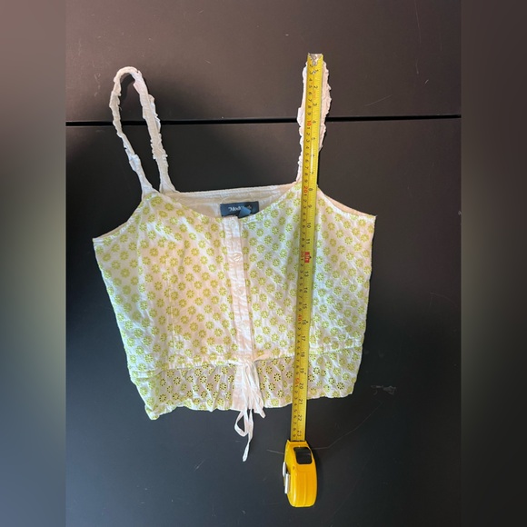 Modcloth Darling For The Prairie Peplum Tank Top Floral Eyelet Size Large - Picture 8 of 8